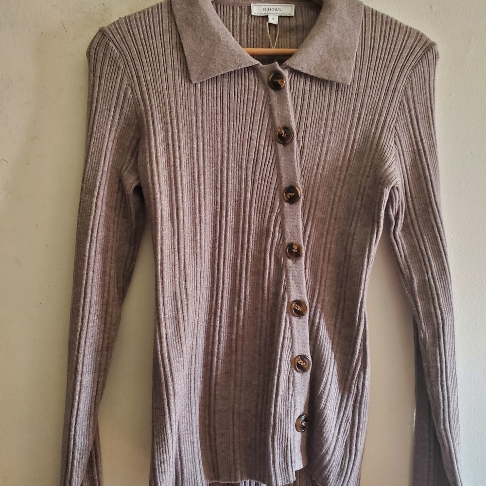 Rihoas Ribbed Cardigan Size Small. - Picture 2 of 9
